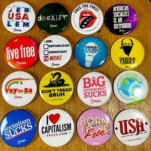 TPUSA Charlie Kirk 16 Buttons 2 1/2 “ HUGE LOT Only $4 Per Button! Rare Find Vtg